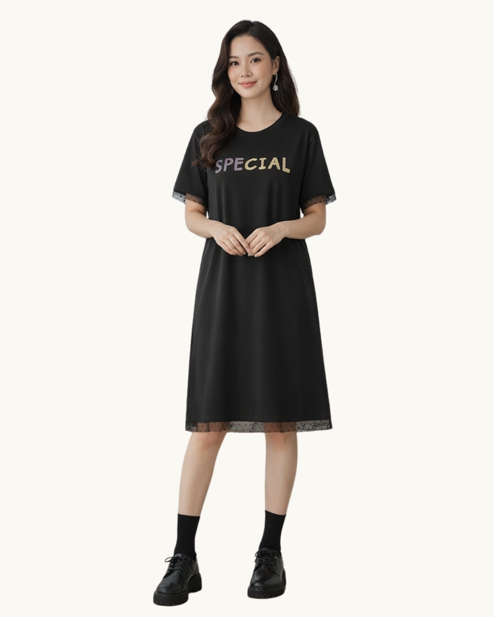 Women’s Black Long T-Shirt Dress