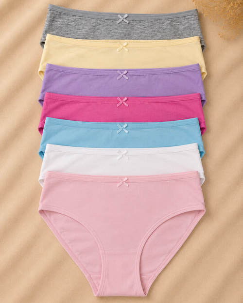 Girls Soft Cotton Panty - 4 Pcs Pack