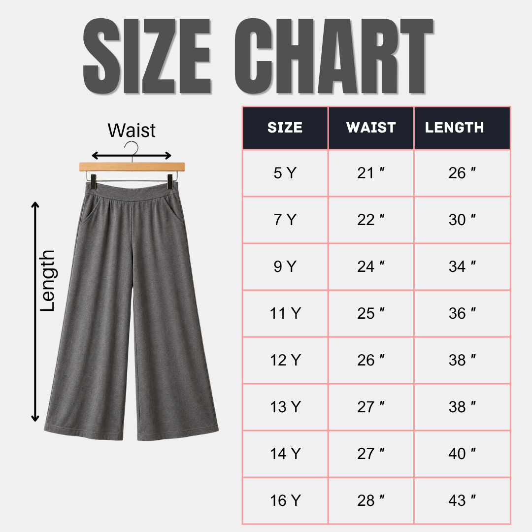 Trendy Girls Wide Leg Palazzo Pants