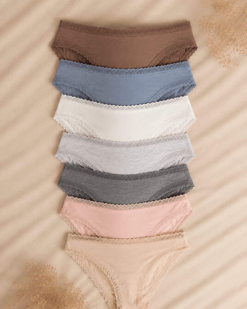 Soft Lace Cotton Panty - 4 Pcs Pack