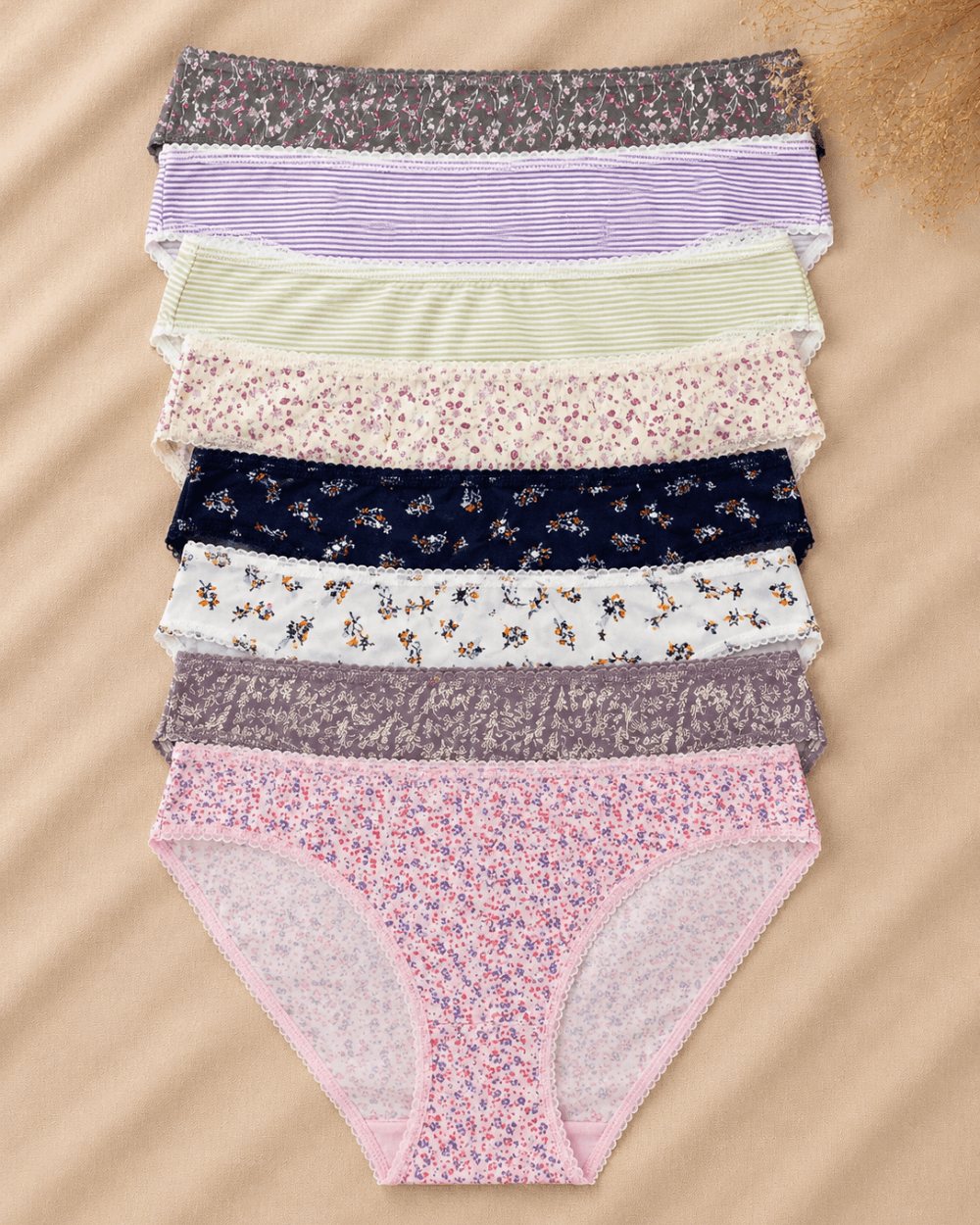 Floral Print Soft Cotton Panty - 4 Pcs Pack