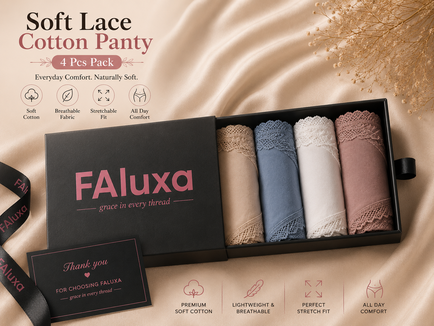 Soft Lace Cotton Panty - 4 Pcs Pack