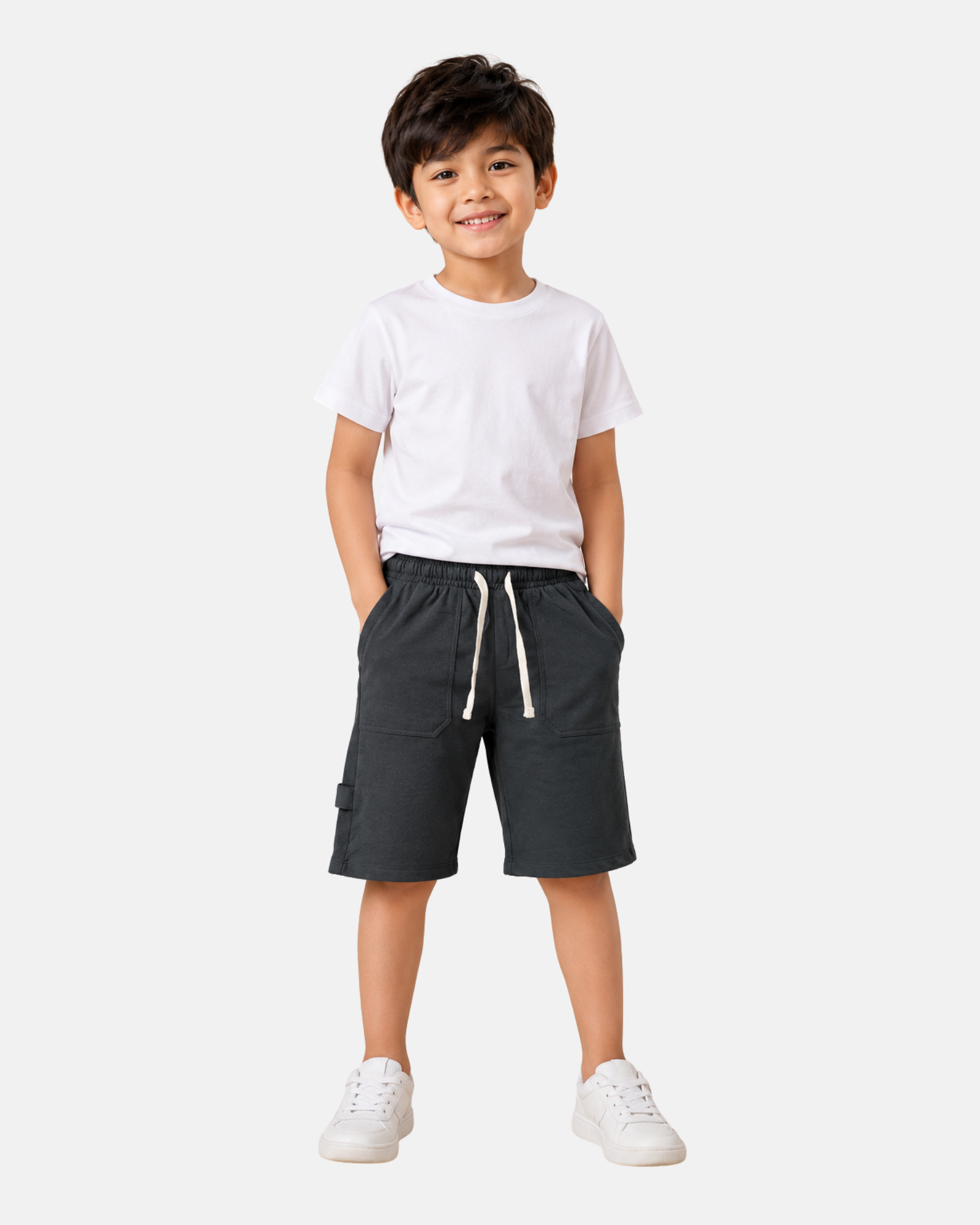 3 PCS Boys Terry Cotton Cargo Shorts Combo Pack