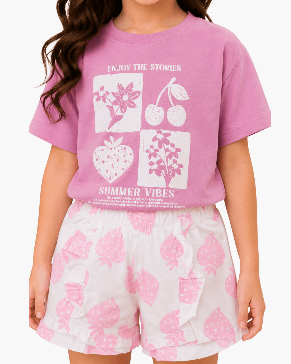 Girls Summer Cotton T-Shirt and Shorts Set