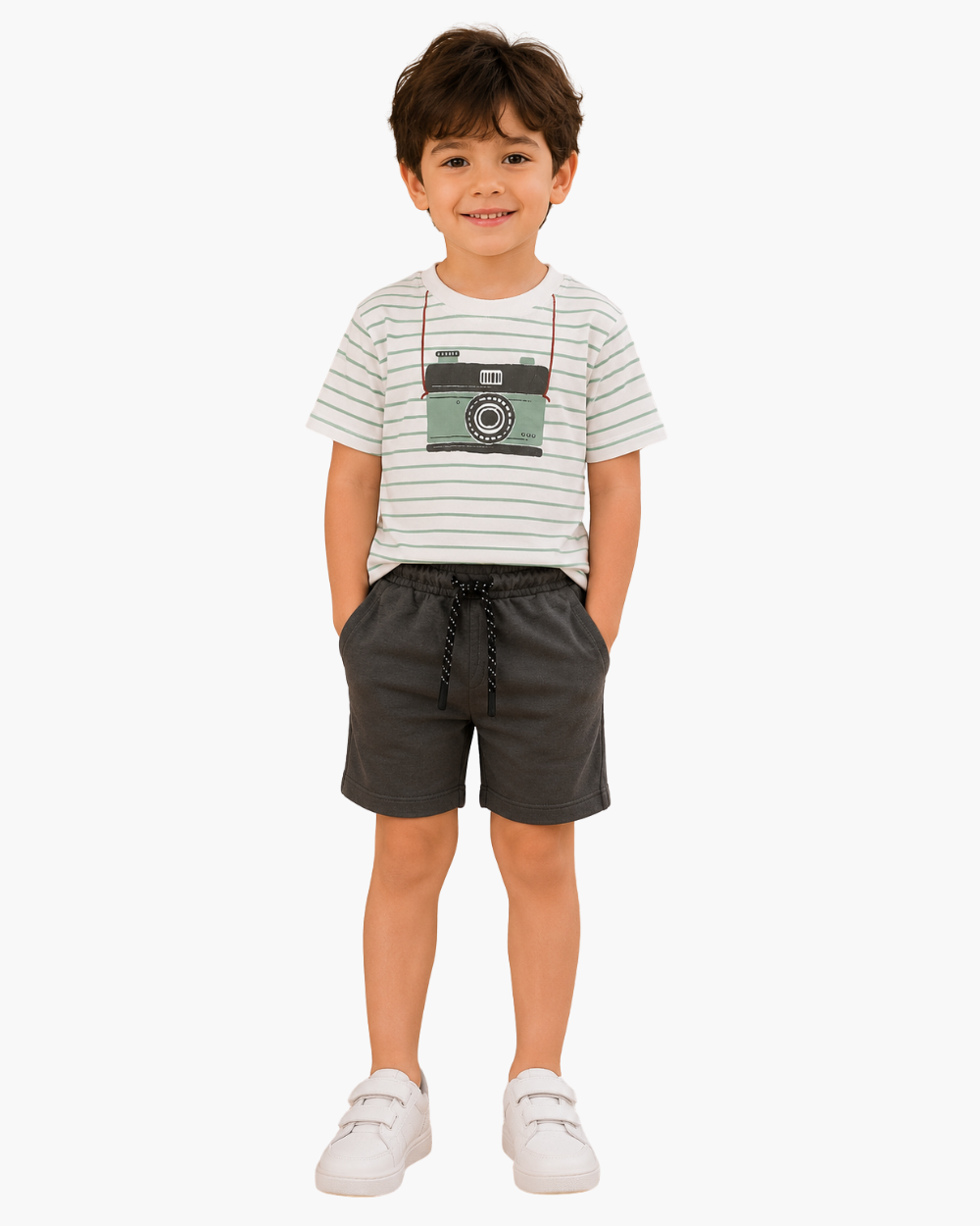 Boys Casual Cotton T-Shirt & Shorts Set